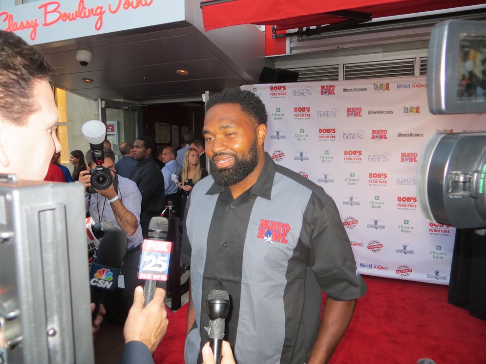 Jerod Mayo on the red carpet at his&#xA0;sixth annual Mayo Bowl event, which benefits the Boston Medical Center.&#xA0;(John Ingoldsby)