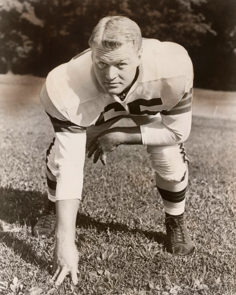 Cleveland Browns guard Chuck Noll (a future Hall of Famer for his coaching triumphs with Pittsburgh) was a salesman for Trojan Freight Lines in the offseason.&#160;(AP Photo/NFL Photos)