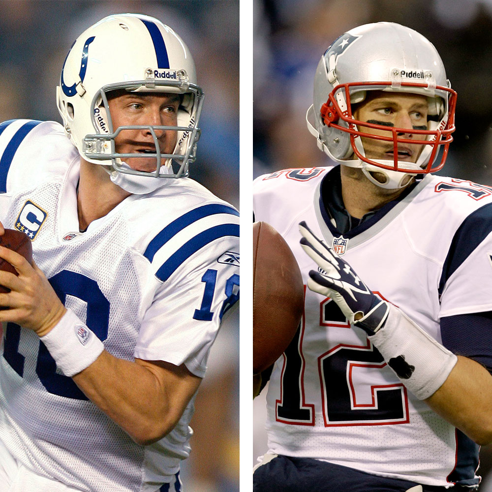 Peyton Manning, left, was selected in the first round with the first overall pick of the 1998 NFL Draft. Tom Brady, right, was selected in the sixth round with the 199th overall pick in the 2000 draft. 
