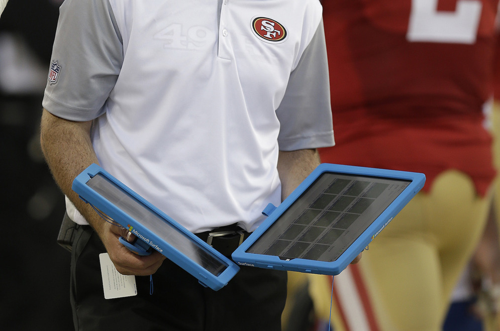In week 2 of the 2015 preseason, the league tested using Microsoft Surface Pro 3 tablets in the instant replay process in eight games.
