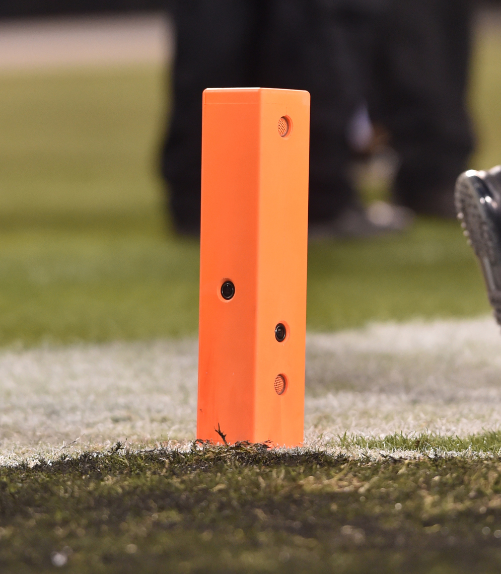 The ESPN Pylon Camera during an&#160;NFL Monday Night Football game. (Evan Pinkus via AP)
