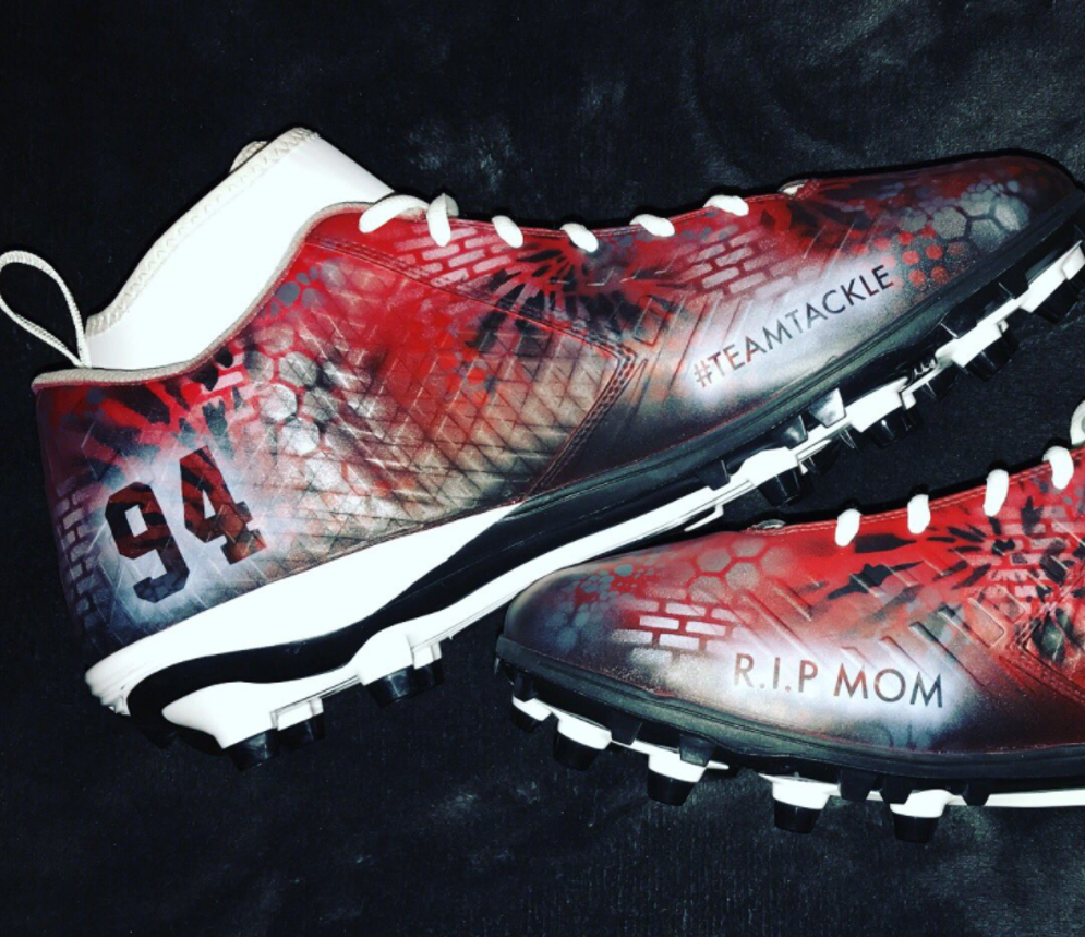 New York Giants defensive tackle Dalvin Tomlinson&#39;s custom cleats for the leagues My Cause My Cleats campaign.