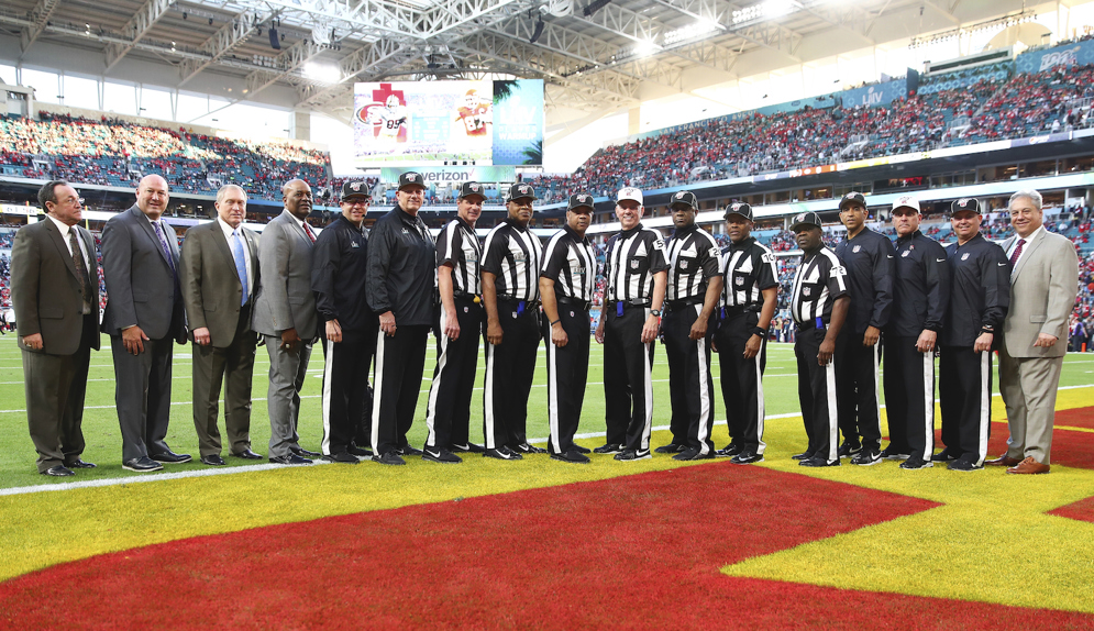 Members of the Super Bowl LIV officiating crew.
