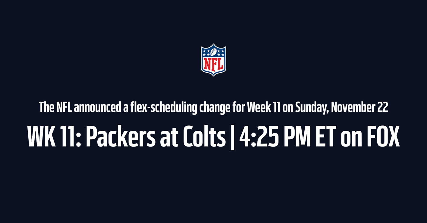 Week 11 Schedule Change NFL Football Operations