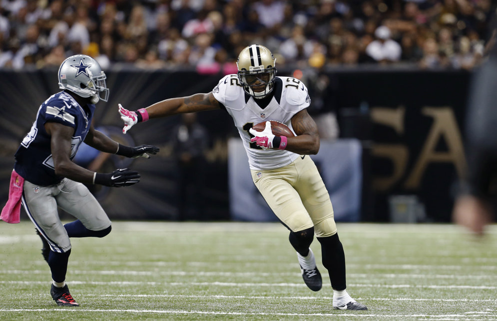 Los New Orleans Saints seleccionaron a Marques Colston, el Jugador M&#xE1;s Valioso del Supertaz&#xF3;n XL, con una elecci&#xF3;n suplementaria en la tercera ronda del Draft de la NFL de 2006. (Fotograf&#xED;a AP/Jonathan Bachman)