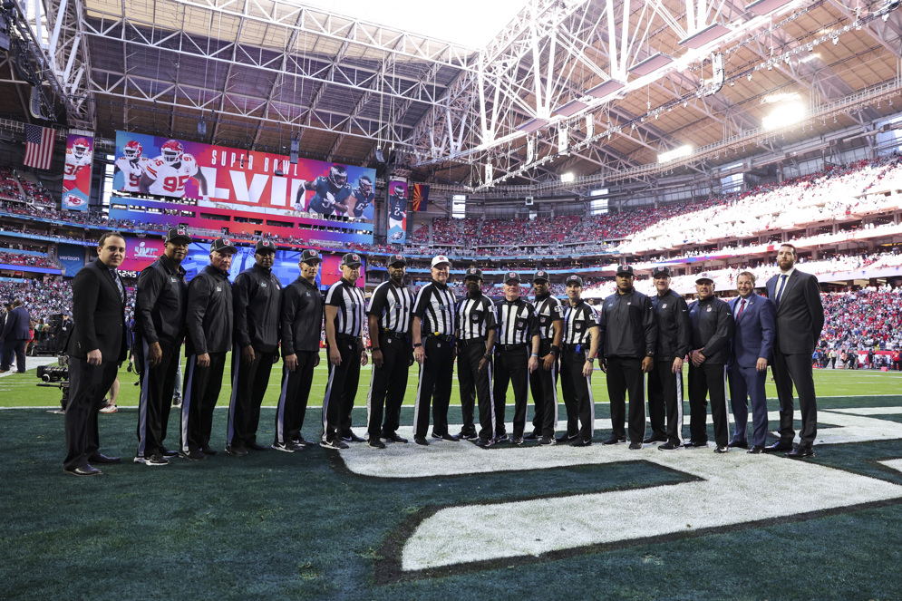 Members of the Super Bowl LVII officiating crew. (AP/Ben Liebenberg)&#xA;&#xA0;